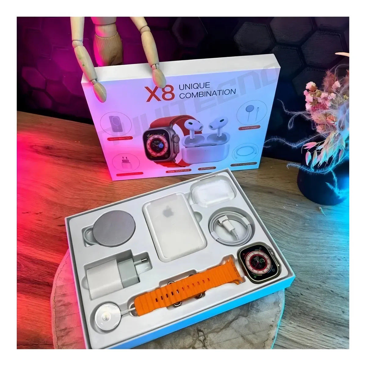 Combo Smartwatch Ultra 8 Max X8 – Paquete Completo 8 en 1